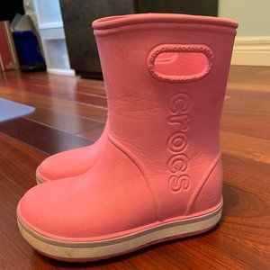 KIDS Pink Croc Rain Boots SIZE 11
